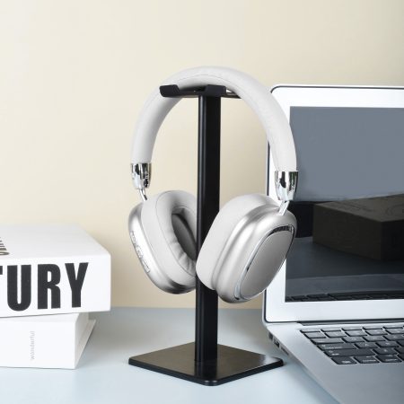 Silver Comfortable Bluetooth Over-Ear Headphones - Soft Earmuffs, Foldable Design, Stereo Sound