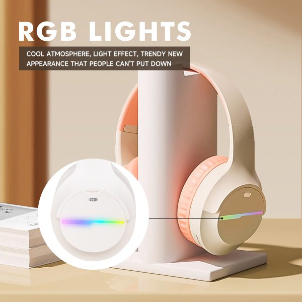 Blue Wireless Gaming Headphones with Lights - Foldable Design, 40mm Drivers, Comfortable - Image 4
