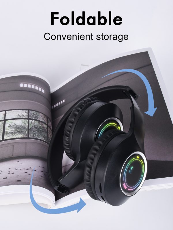 Black Bluetooth 5.2 Headphones - Foldable, Adjustable Headband, TF Card - Image 5