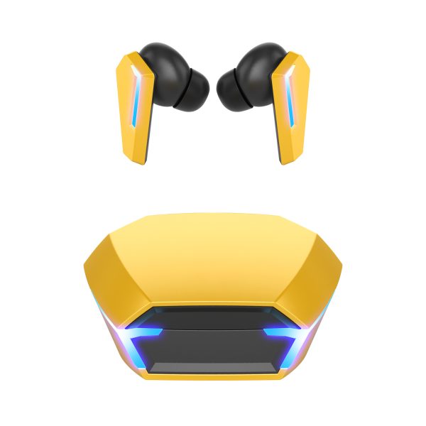 Yellow Wireless Gaming Earbuds - Bluetooth 5.2, Low Delay, 3D Stereo