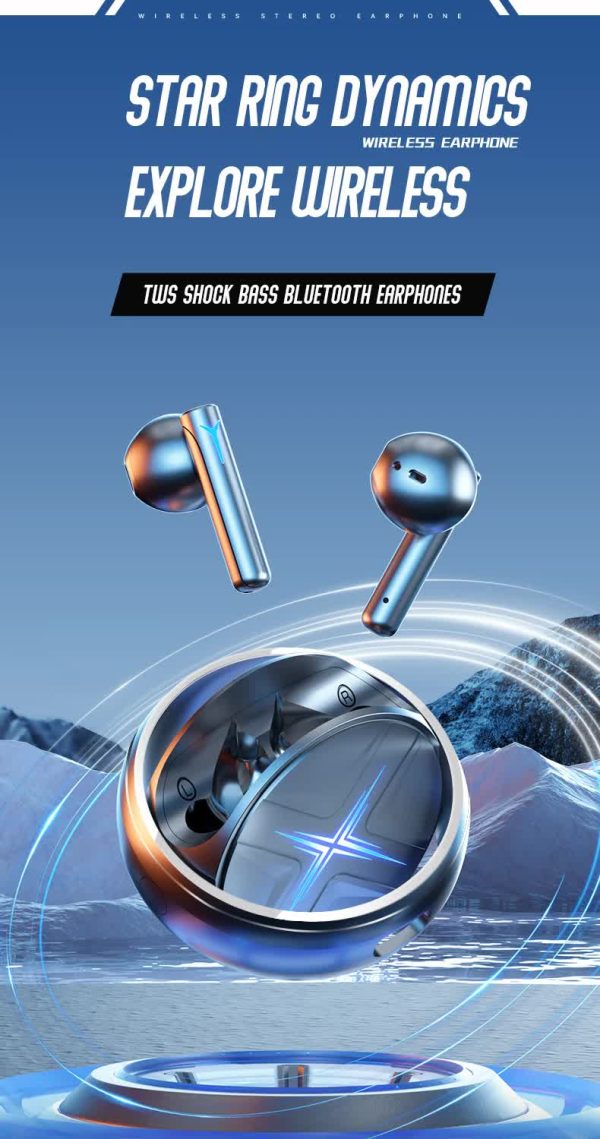 Pink Bluetooth 5.3 Wireless Earbuds - Hi-Fi Audio, Comfortable In-Ear, Fingerprint Touch - Image 2