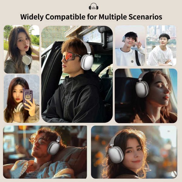 Blue Wireless Over-Ear Headphones - Bluetooth 5.3, Knob Control - Image 2