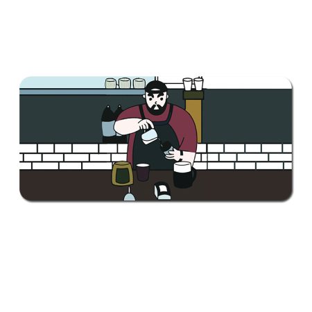 (90x40x0.4cm) Computer Desk Mat - Big Beard Uncle Series, Smooth Gaming Surface - Style 1
