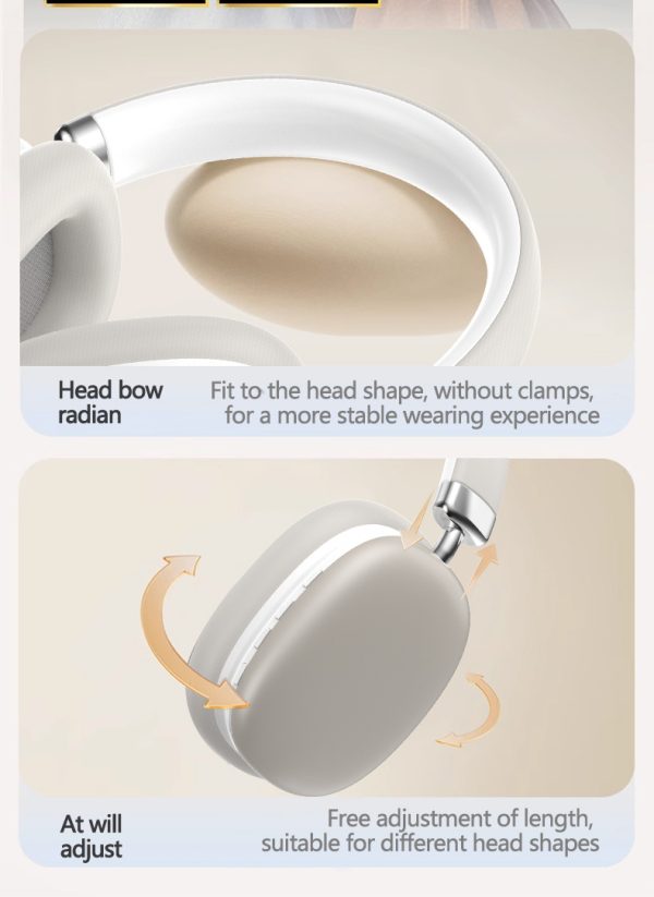 Blue Wireless Bluetooth Headphones - Over-Ear, Deep Bass, Foldable, Long Battery Life - Image 6