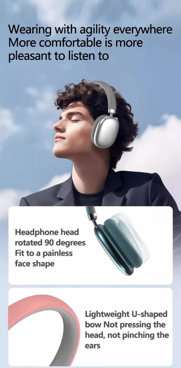 Black Comfortable Over-Ear Headphones - Hi-Fi Sound, Long Battery, Swivel Control - Image 6