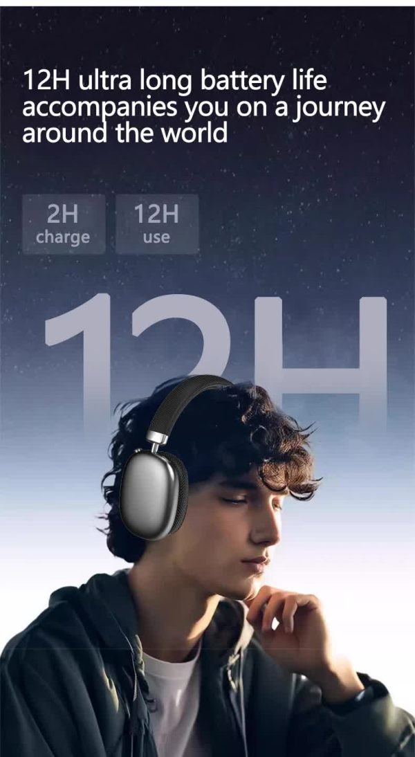 Black Comfortable Over-Ear Headphones - Hi-Fi Sound, Long Battery, Swivel Control - Image 9