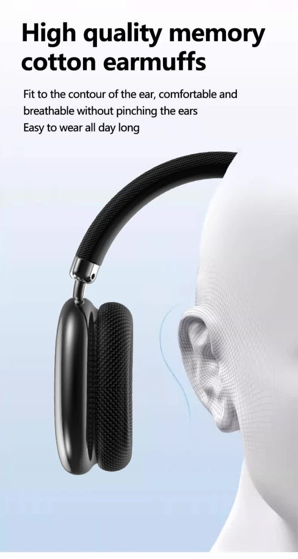 Black Comfortable Over-Ear Headphones - Hi-Fi Sound, Long Battery, Swivel Control - Image 11