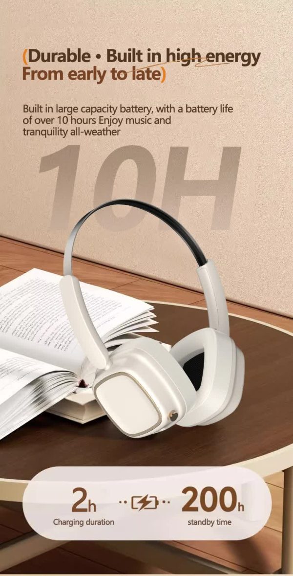 Black Compact Retro Headphones - Wireless Bluetooth, Deep Bass, Immersive Sound - Image 5