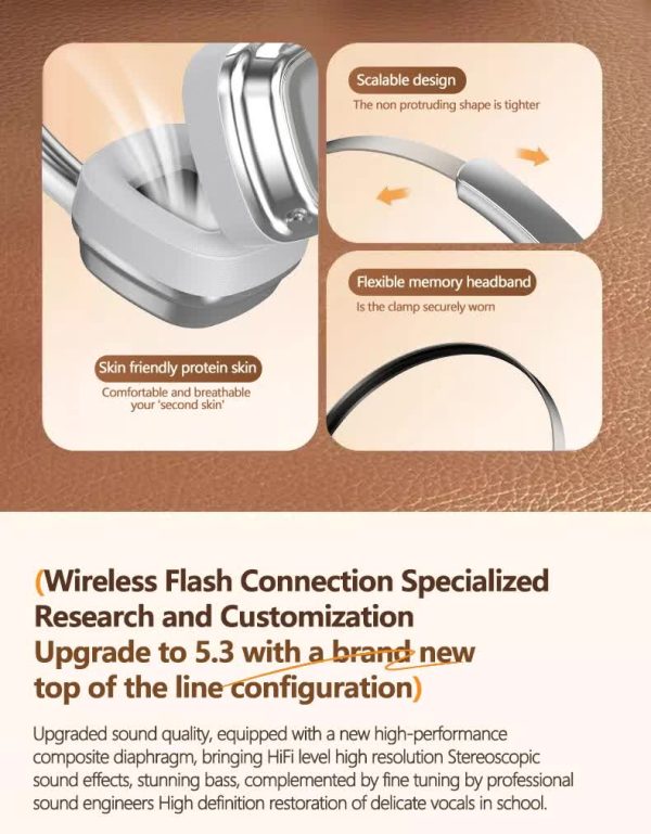 Black Compact Retro Headphones - Wireless Bluetooth, Deep Bass, Immersive Sound - Image 8