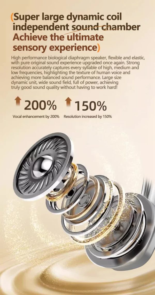 Beige Compact Retro Headphones - Wireless Bluetooth, Deep Bass, Immersive Sound - Image 6