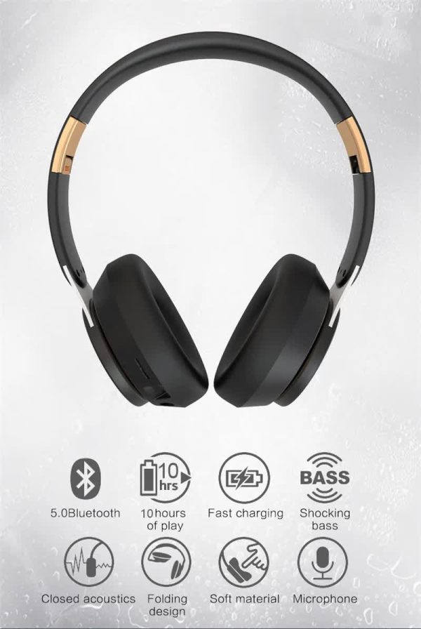 White Wireless Bluetooth Headphones with Noise Reduction - Heavy Bass, Long Battery Life, TF Card Support - Image 2