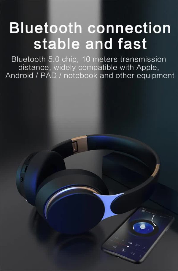 Light Green Wireless Bluetooth Headphones with Noise Reduction - Heavy Bass, Long Battery Life, TF Card Support - Image 4