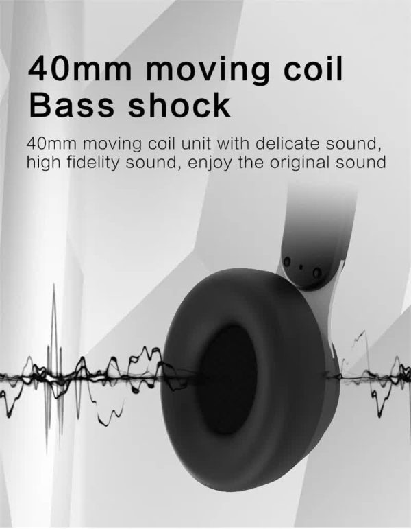 Light Green Wireless Bluetooth Headphones with Noise Reduction - Heavy Bass, Long Battery Life, TF Card Support - Image 5