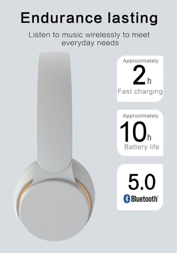 Light Green Wireless Bluetooth Headphones with Noise Reduction - Heavy Bass, Long Battery Life, TF Card Support - Image 6