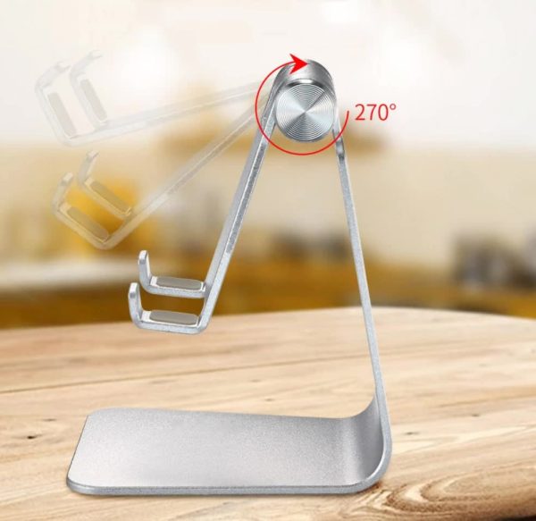 2 Pcs Pink Foldable Aluminum Alloy Phone & Tablet Stand - Adjustable Portable Desktop Holder - Image 4
