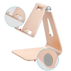 2 Pcs Pink Foldable Aluminum Alloy Phone & Tablet Stand - Adjustable Portable Desktop Holder - Image 6