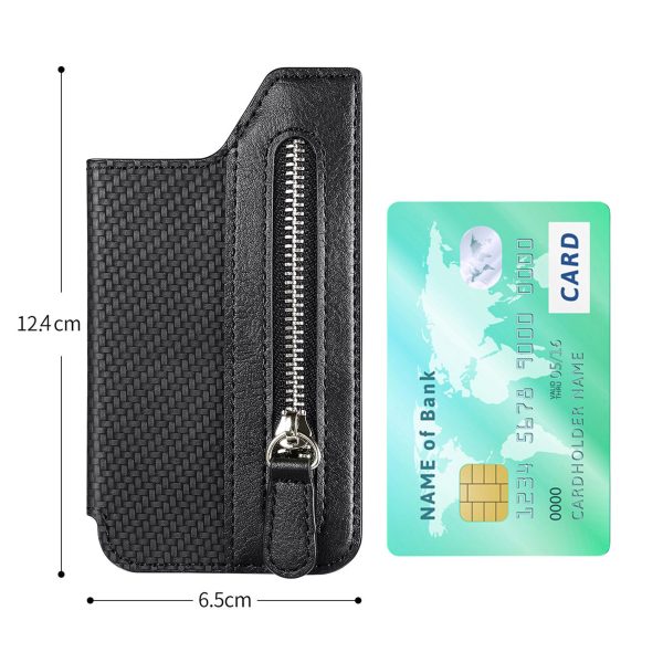 2 Pcs Blue Multifunction Stick-On Phone Wallet - PU Leather Card Holder with Zipper & Flip Cover - Image 3
