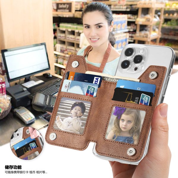 2 Pcs Blue Multifunction Stick-On Phone Wallet - PU Leather Card Holder with Zipper & Flip Cover - Image 4