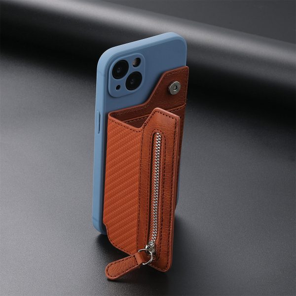 2 Pcs Blue Multifunction Stick-On Phone Wallet - PU Leather Card Holder with Zipper & Flip Cover - Image 6
