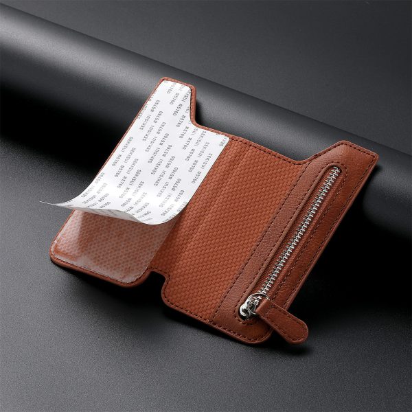 2 Pcs Blue Multifunction Stick-On Phone Wallet - PU Leather Card Holder with Zipper & Flip Cover - Image 9