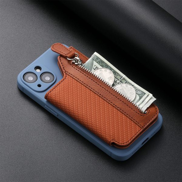 2 Pcs Blue Multifunction Stick-On Phone Wallet - PU Leather Card Holder with Zipper & Flip Cover - Image 10