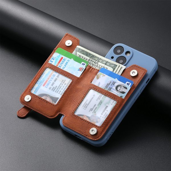 2 Pcs Blue Multifunction Stick-On Phone Wallet - PU Leather Card Holder with Zipper & Flip Cover - Image 11
