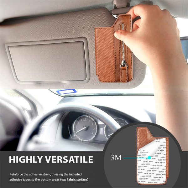2 Pcs Blue Multifunction Stick-On Phone Wallet - PU Leather Card Holder with Zipper & Flip Cover - Image 12