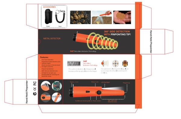 Red High-Sensitivity Metal Detector Pinpointer - GP Pointer with Vibration and Audio Alert for Treasure Hunting - Image 2