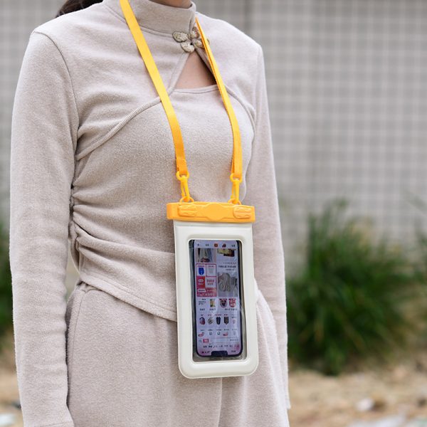 IPX8 Waterproof Phone Pouch with Inflatable Floating Layer,Touchscreen Dry Bag for Swimming(white) - Image 4