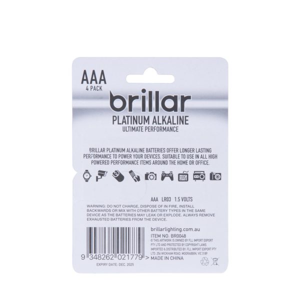 4pk Long Lasting Premium Alkaline AAA Batteries - Image 4
