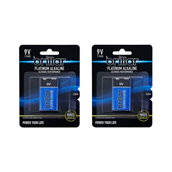 2 Pack Brillar 9V Platinum Alkaline Battery - Image 3
