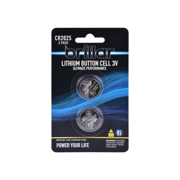 Brillar CR2025 Lithium Button Cell 2pk - Image 2