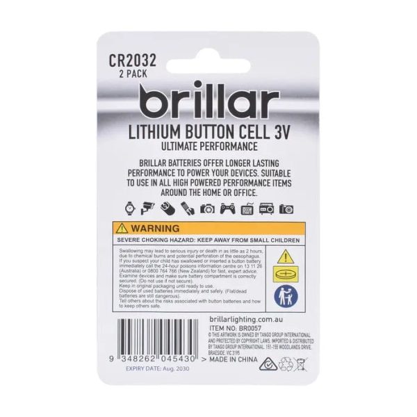Brillar CR2032 Lithium Button Cell 2pk - Image 3