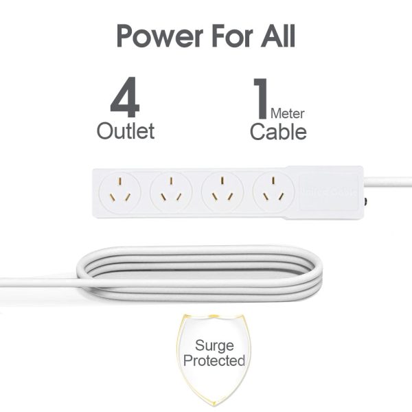 4 Outlet Power Board with 1 Meter Lead Cable - Image 2
