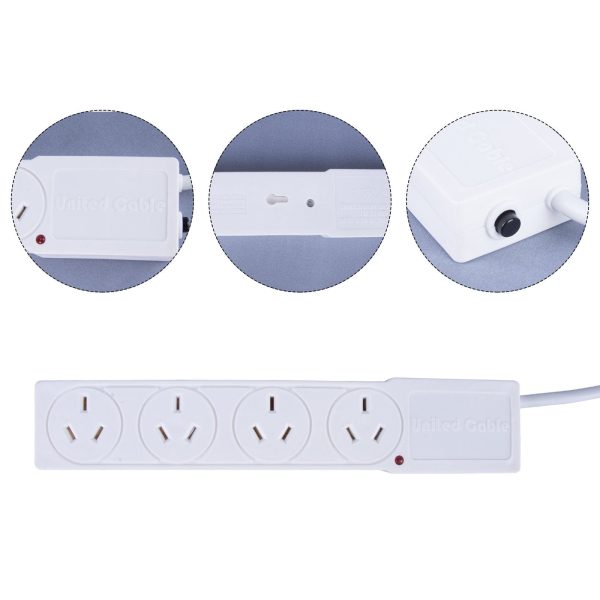 4 Outlet Powerboard With Surge Protection 1M Lead Cable - Image 4
