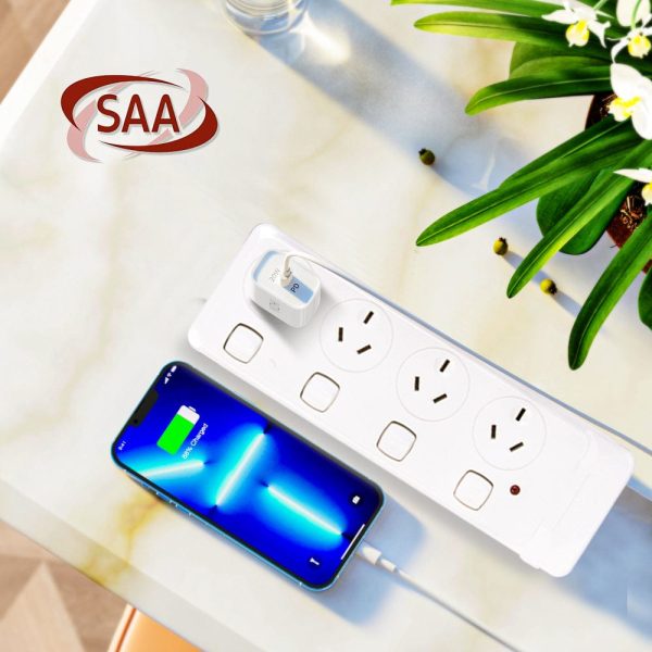 4 Outlet Power Board With Surge Protection with Individual Switches 1M Lead Cable - Image 5