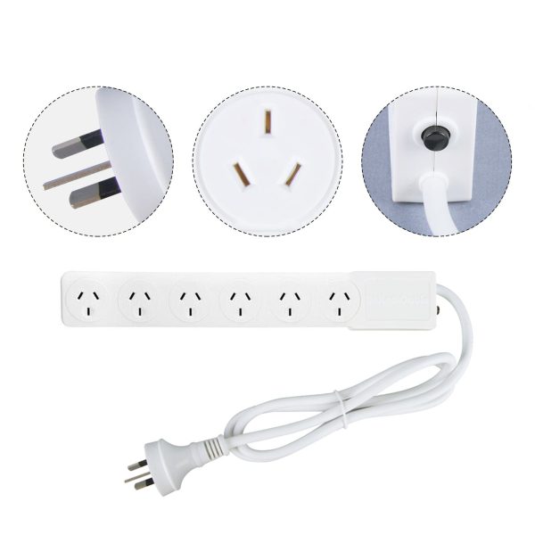 6 Outlet Power Board With Overload Protection 1M Lead Cable - Image 5