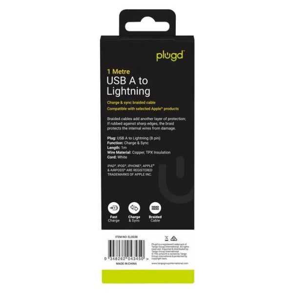 1M Charge & Sync USB A to Lightning Cable - Image 3