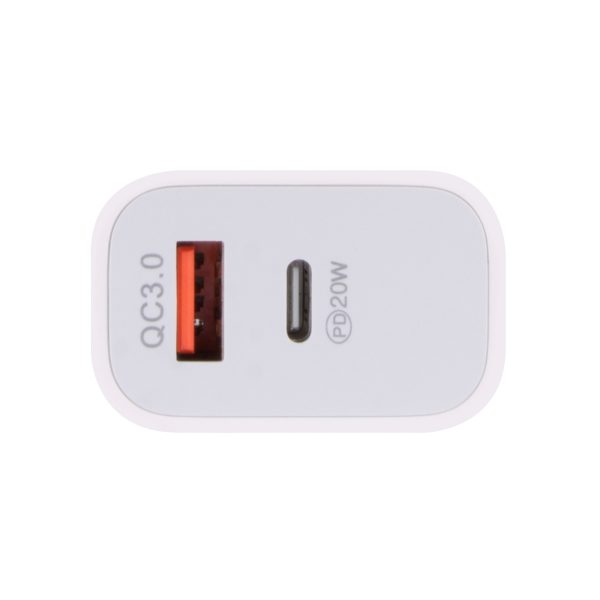 20W USB C & USB A QC3.0+PD Fast Charging Wall Charger - Image 2