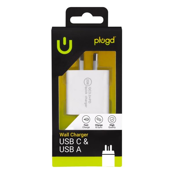 20W USB C & USB A QC3.0+PD Fast Charging Wall Charger - Image 4