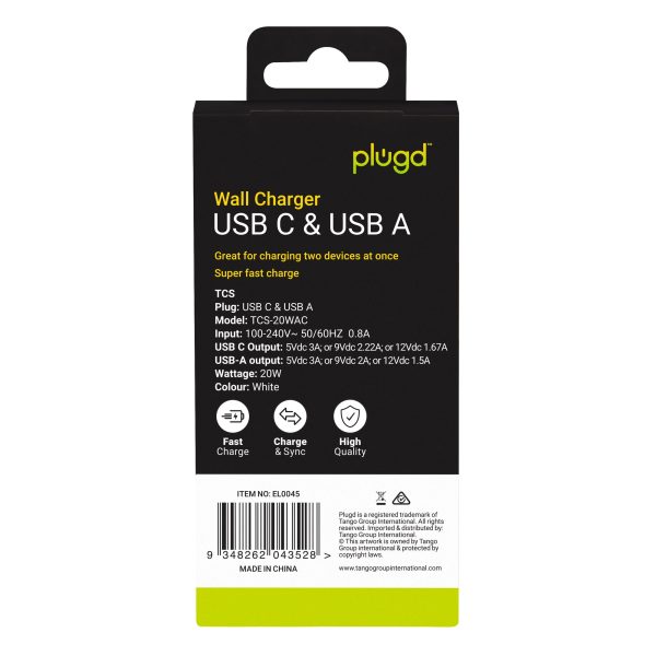 20W USB C & USB A QC3.0+PD Fast Charging Wall Charger - Image 5