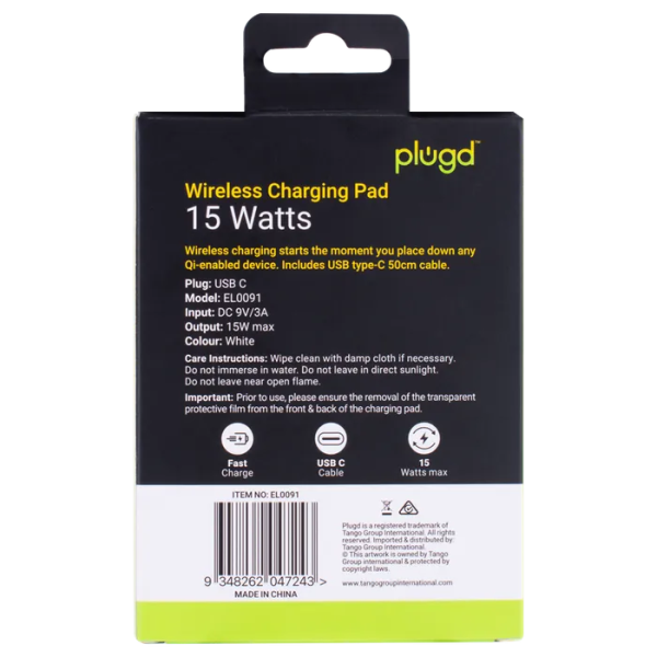 PLUGD 15W USB-C Qi Wireless Charging Pad for iPhone & Android Phones - Image 4