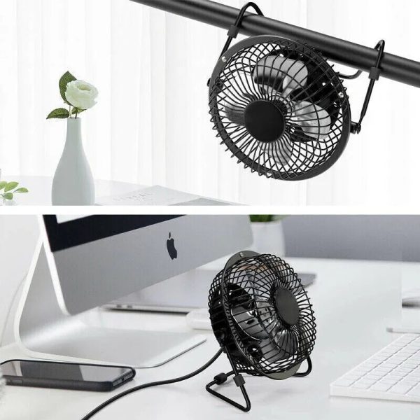 360 Degree Tilt Adjustable USB Portable Mini Desk Fan - Image 2