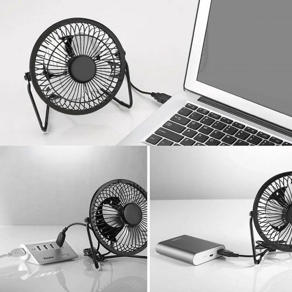360 Degree Tilt Adjustable USB Portable Mini Desk Fan - Image 3