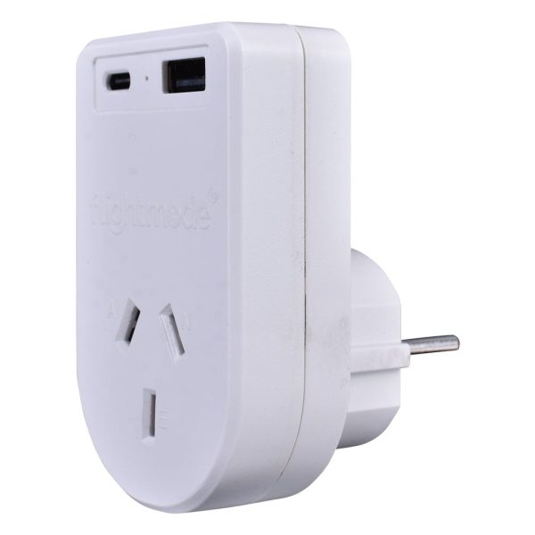 Flightmode Outbound AU/NZ to EUROPE/BALI Travel Adaptor with USB Type C & A - Image 4