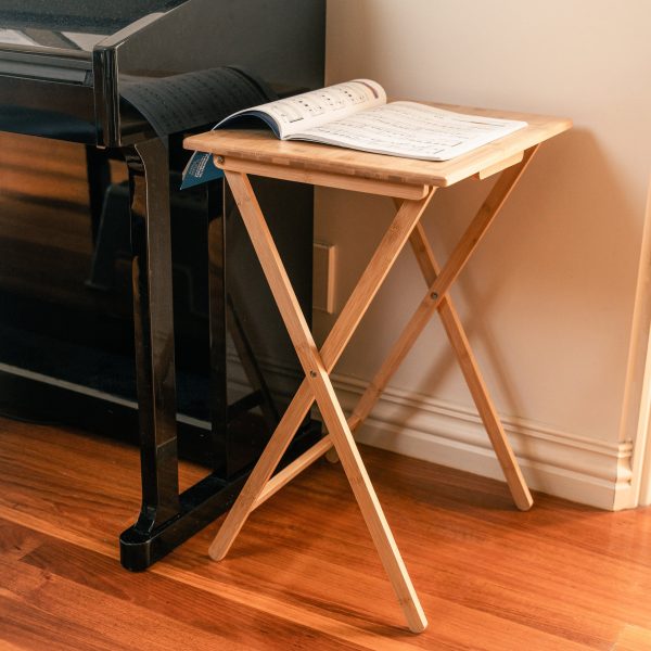 2pc Bamboo Folding Laptop Tray & Snack Table - Image 4