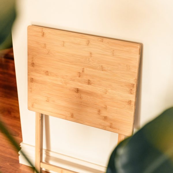 2pc Bamboo Folding Laptop Tray & Snack Table - Image 5