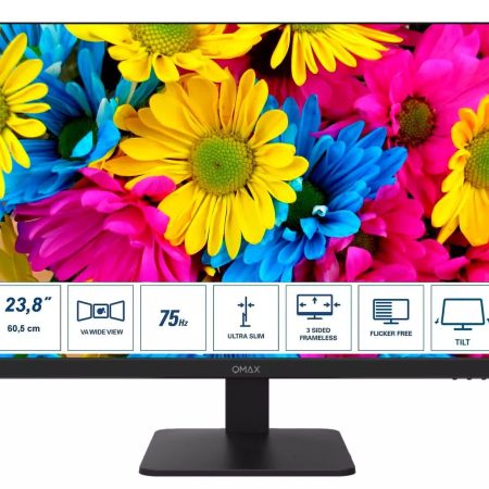 QMAX 24" computer monitor Full HD (1920x1080) 75Hz Refresh Rate HDMI Port 1.4 & VGA Port Tilt and VESA Compatible, HDMI Cable Included