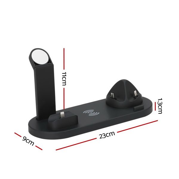 Devanti 4-in-1 Wireless Charger Dock Multi-function Charging Station for Phone - Image 2