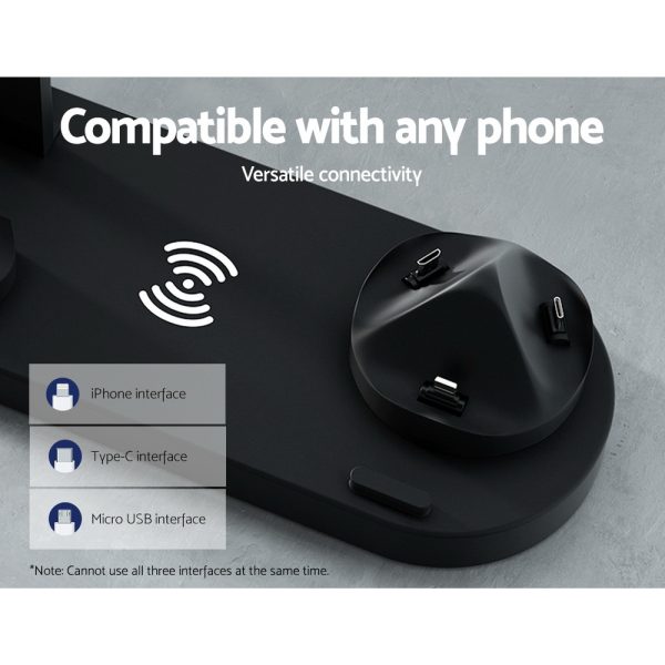 Devanti 4-in-1 Wireless Charger Dock Multi-function Charging Station for Phone - Image 6